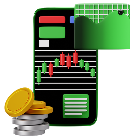 Design de interface de aplicativo de negociação móvel  3D Icon