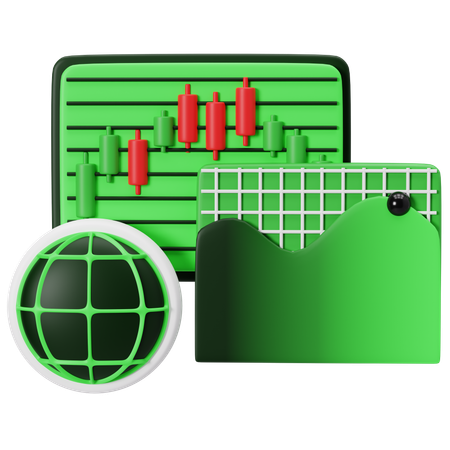 Design de interface de plataforma de negociação inovadora  3D Icon