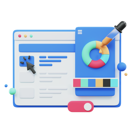 Design de interface do usuário da web  3D Icon