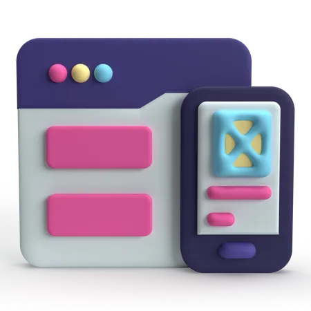 Design responsivo  3D Icon