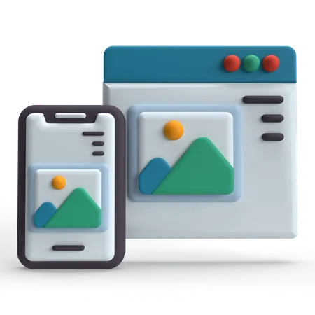 Design responsivo  3D Icon