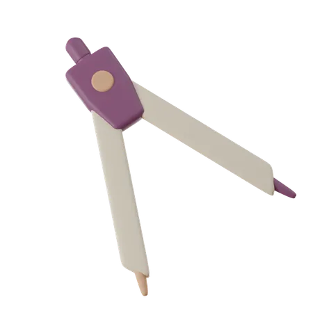 Compasses Pen 3 D Render Icon 3D Icon