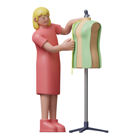 Designer de moda com manequim  3D Illustration