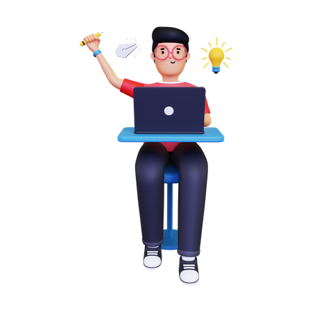 Designer gráfico no trabalho  3D Icon