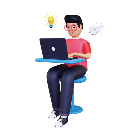 Designer gráfico no trabalho  3D Icon