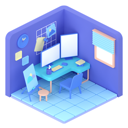 Designer Room  3D Illustration