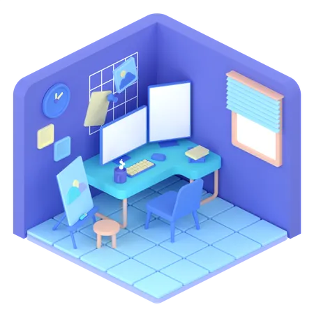 Designer Room  3D Illustration