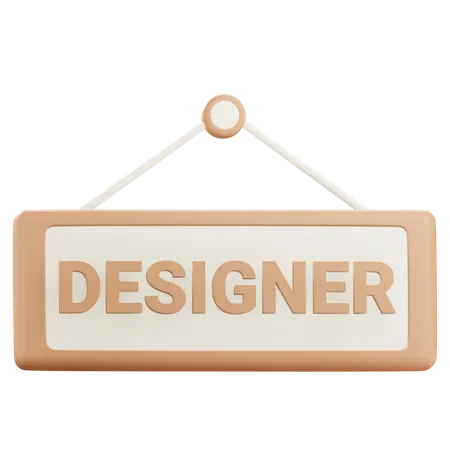 3 D Designer Sign With Alpha Background 3D Icon