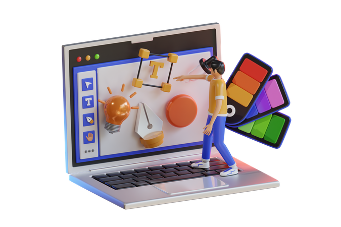 Designer visual  3D Icon