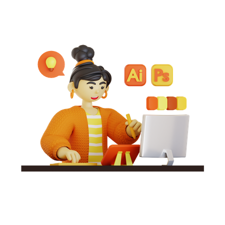 Designerin  3D Icon