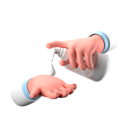 Desinfetante para as mãos  3D Icon
