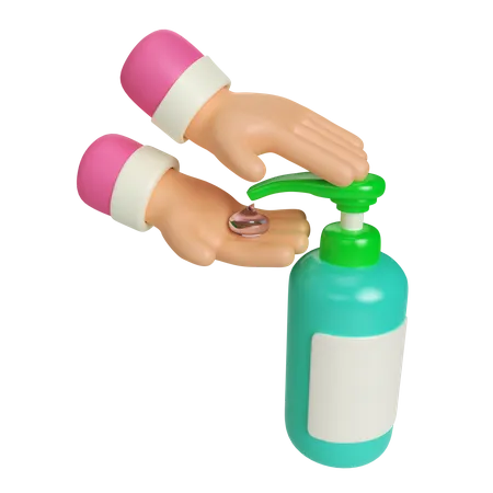 Desinfetante para as mãos  3D Illustration