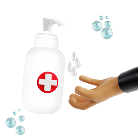 Desinfetante para as mãos  3D Icon