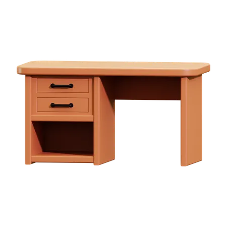 3 D Wooden Desk Icon 3D Icon