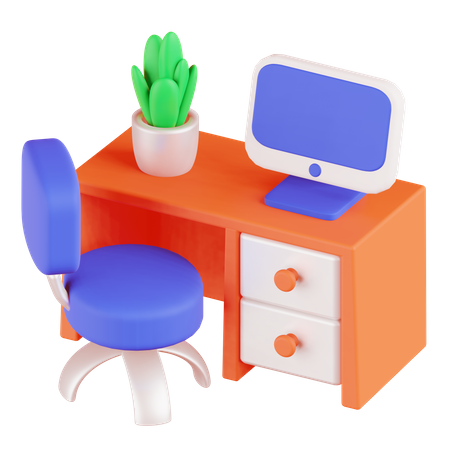 Desk  3D Illustration