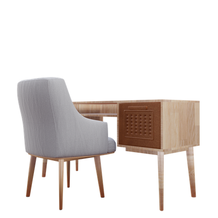 Desk and chair  3D Icon