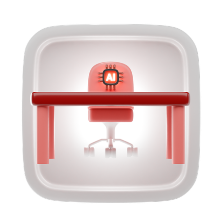Desk And Chair  3D Icon