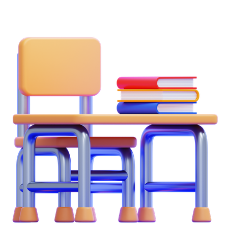 Desk and Chair  3D Icon