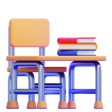 Desk and Chair  3D Icon