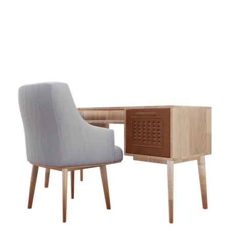 Desk and chair  3D Icon