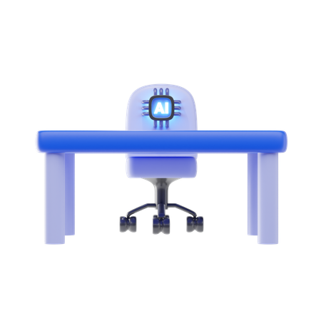 Desk And Chair  3D Icon