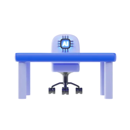 Desk And Chair  3D Icon