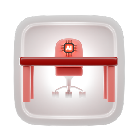 Desk And Chair  3D Icon
