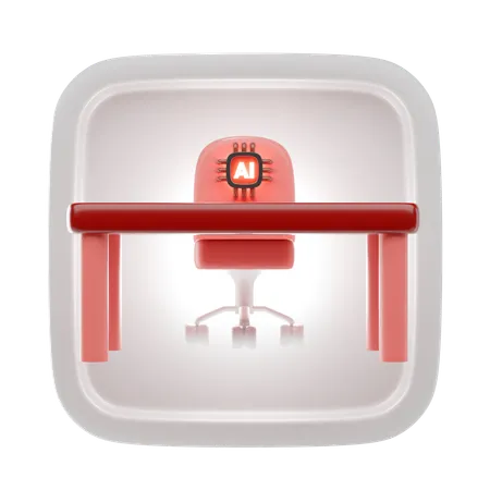 Desk And Chair  3D Icon