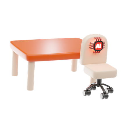 Desk And Chair  3D Icon