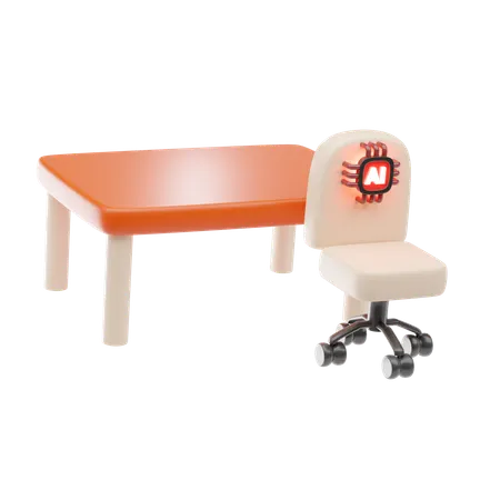 Desk And Chair  3D Icon
