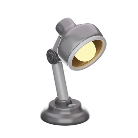A 3 D Rendered Adjustable Desk Lamp In A Sophisticated Metallic Finish With A Soft Yellow Light Set Against A Black Background For A Focused And Functional Aesthetic 3D Icon
