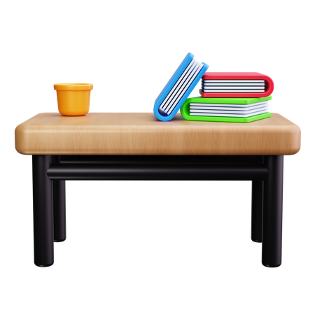 Desk With Books  3D Icon