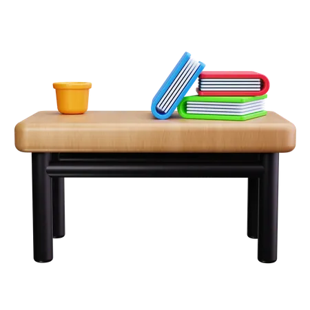 Desk With Books  3D Icon