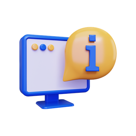 Desktop Information  3D Icon