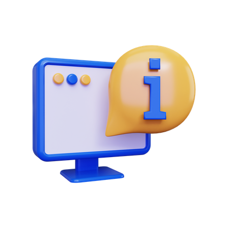 Desktop Information  3D Illustration