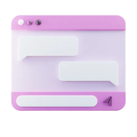 Desktop Messenger UI 3 D Illustration 3D Icon