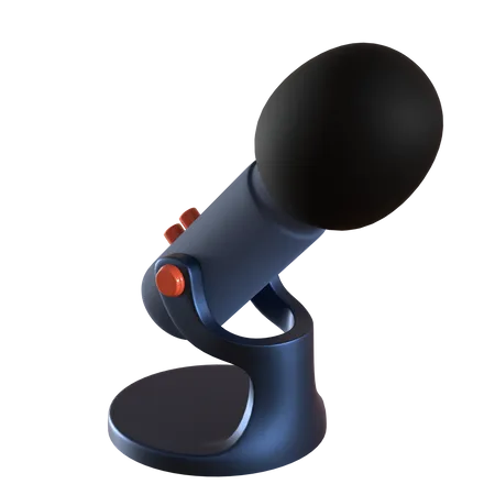 3 D Illustration Of Deskstop Microphone With Different Angle 3 D Rendering On Transparant Background 3D Icon
