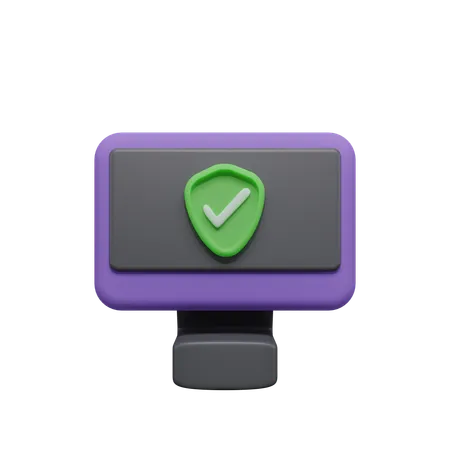 Desktop security  3D Icon