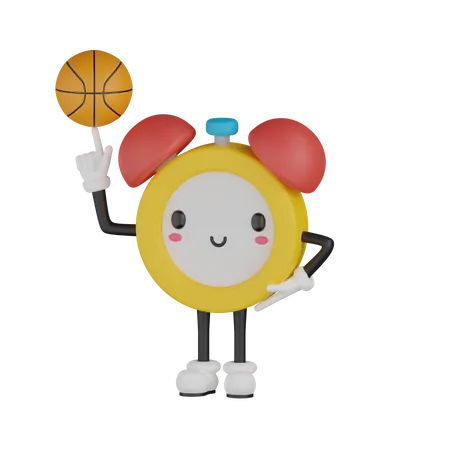 Despertador com basquete  3D Icon
