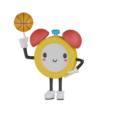 Despertador con baloncesto  3D Icon