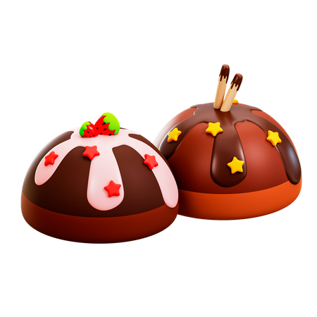 Dessert au chocolat  3D Illustration