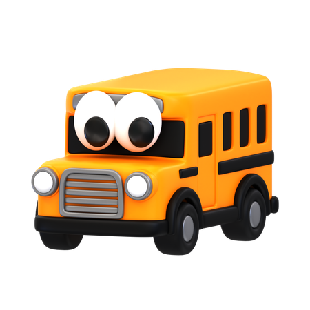 Autobus scolaire de dessin animé  3D Icon