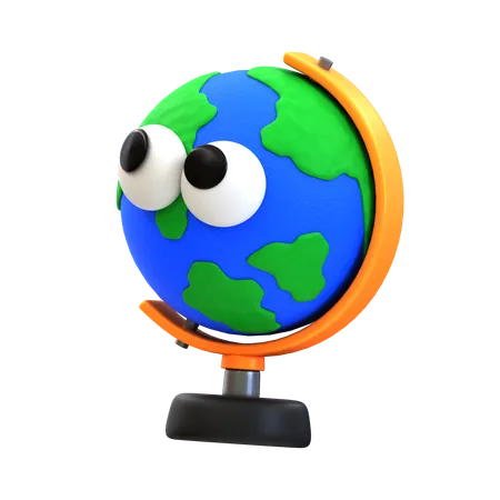 Globe de dessin animé  3D Icon