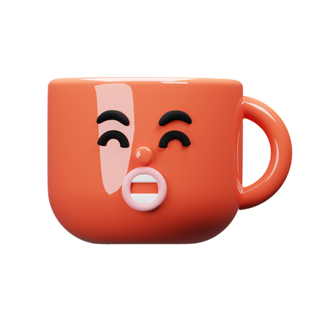 Cri de tasse de dessin animé  3D Icon