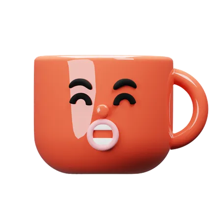 Cri de tasse de dessin animé  3D Icon