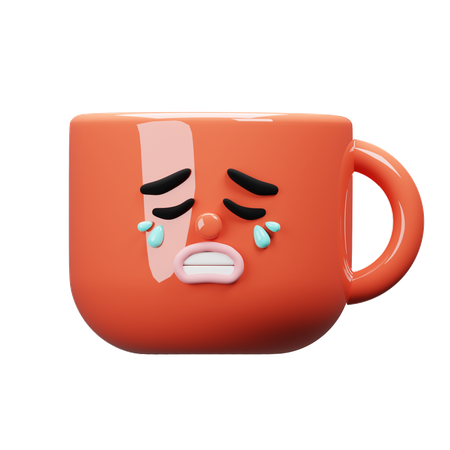 Cri de tasse de dessin animé  3D Icon