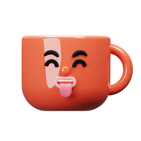 Tasse de dessin animé se moquant  3D Icon