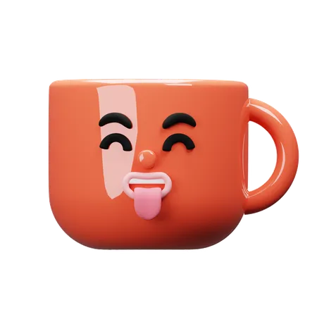 Tasse de dessin animé se moquant  3D Icon