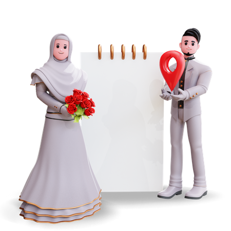 Destination de mariage  3D Illustration