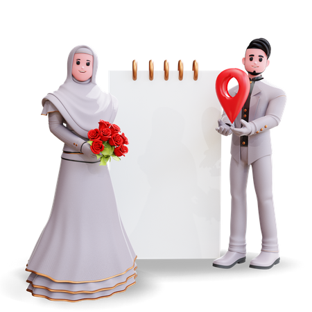 Destino de boda  3D Illustration